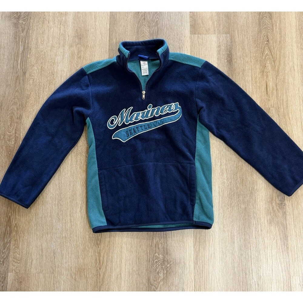 Vintage Y2K Seattle Mariners MLB Quarter Zip Fleece Teal/Navy Women’s Medium